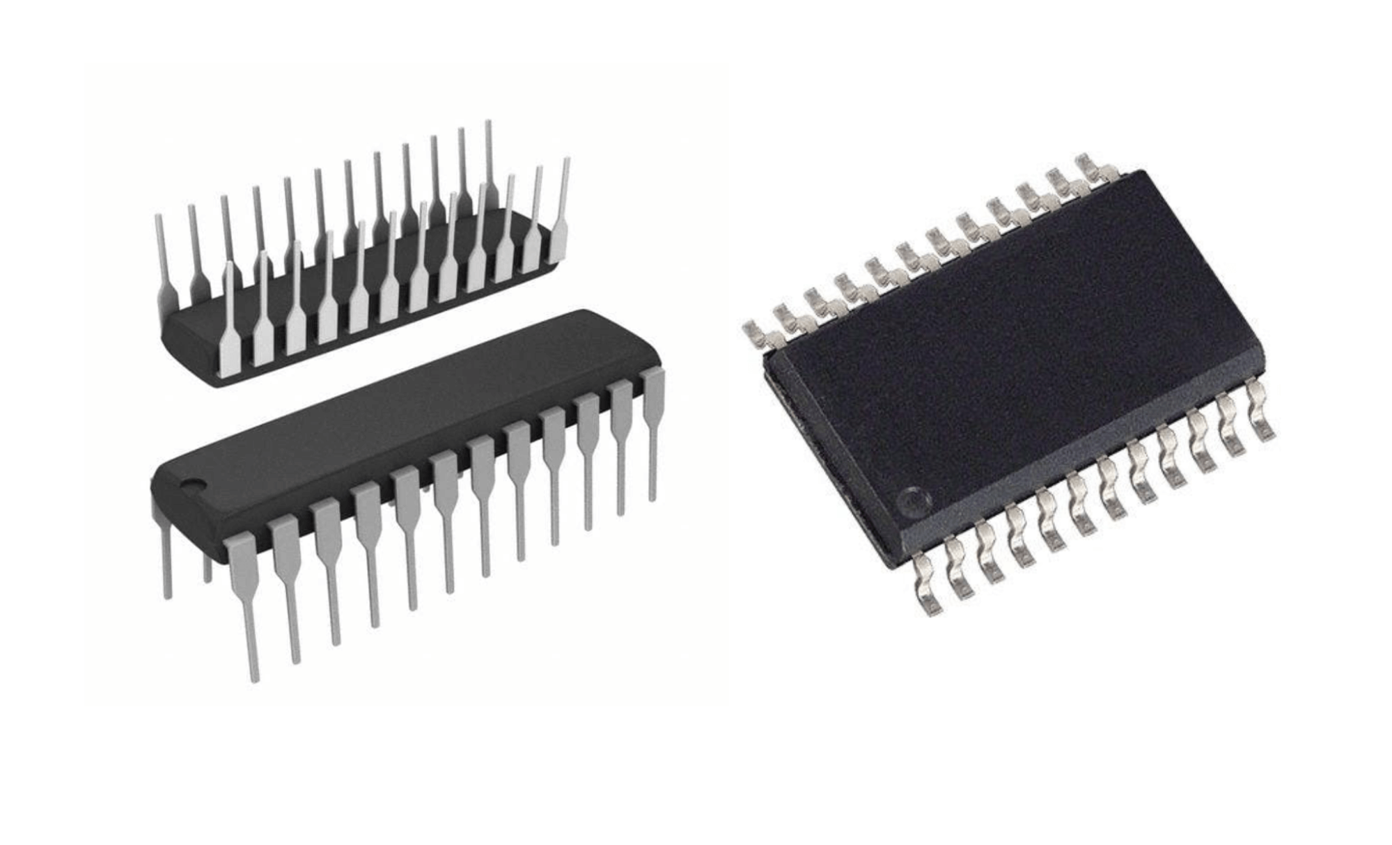 DIP (Dual In-line Package) and SOIC (Small Outline Integrated Circuit)