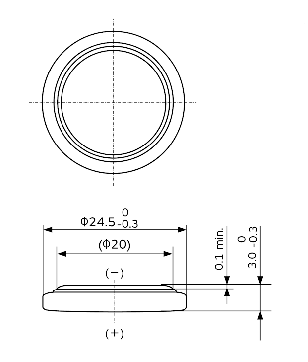 Physical Dimensions of CR2430 Battery