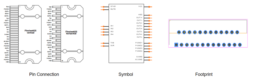 Pin Configuration and Symbol of TDA7560